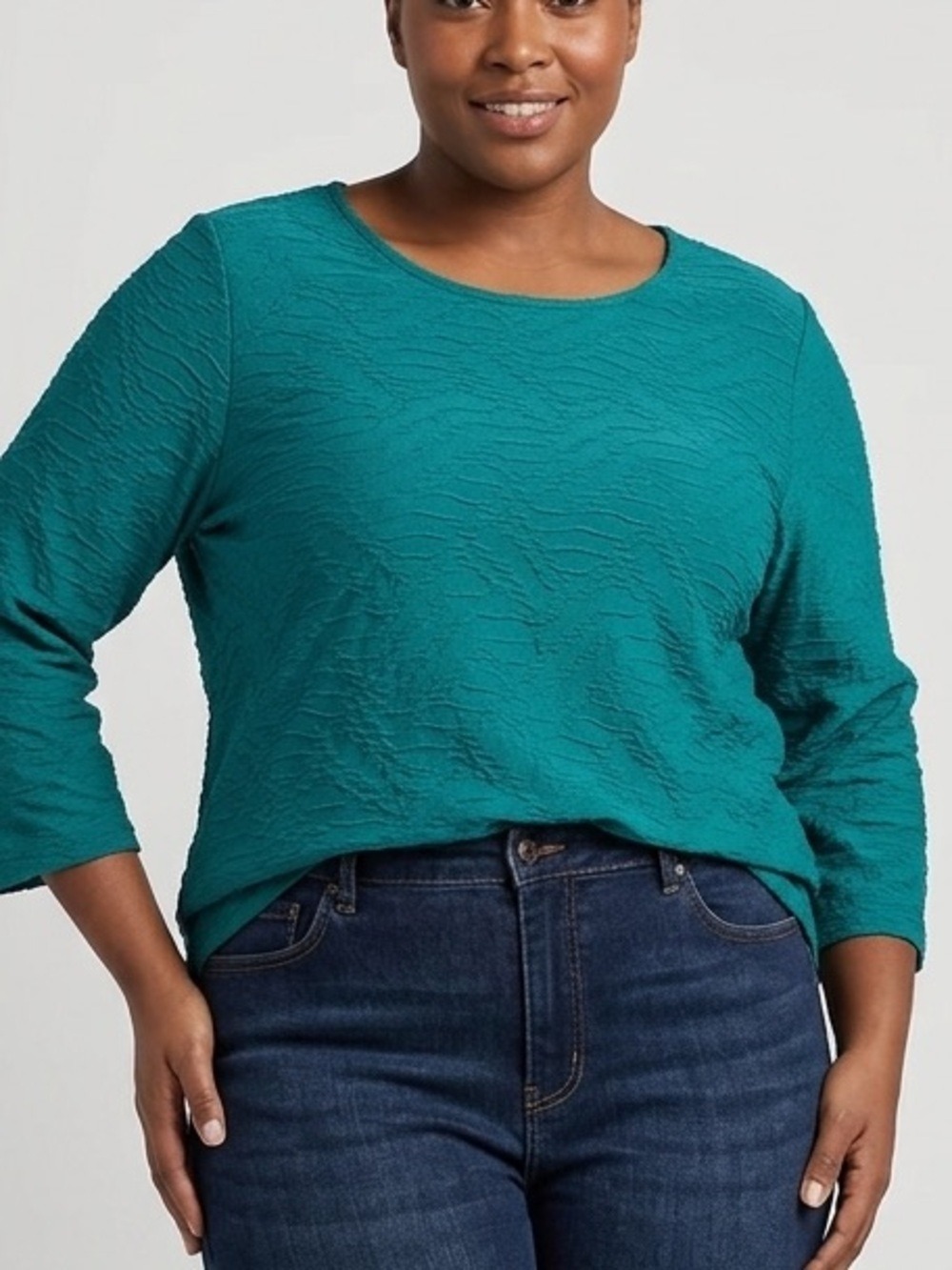 Alia Green Long Sleeve Stretchy Sweater Plus Size XL